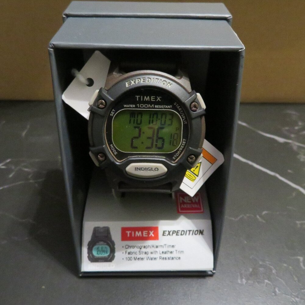 Men`s Timex Indiglo Watch Expedition Black &‎ Brown TW4B24500 Brand New!
